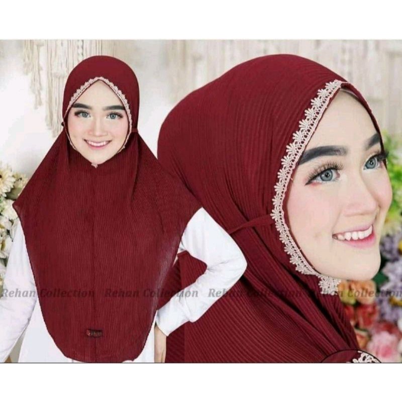 JILBAB INSTAN MARYAM PLISKET TALI BELAKANG
