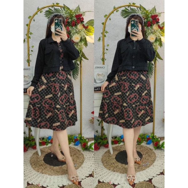 DRESS 2IN1 ROMPI GITA BAHAN VOXY /DRESS ROMPI