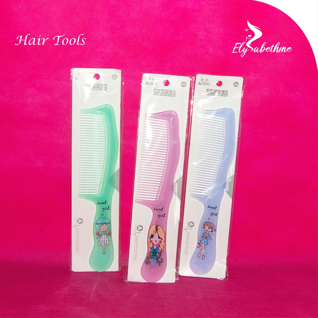 ✿ELYSABETHME✿ Sisir gagang aishu anti kusut hair comb import kualitas bagus bisa untuk souvenir ultah dan pernikahan