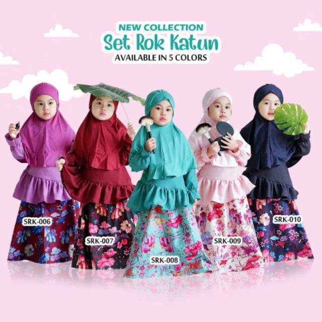Baju Muslim Anak Usia 7-8 Tahun Set Rok Katun SRK PAKUPAYUNG hoscollection