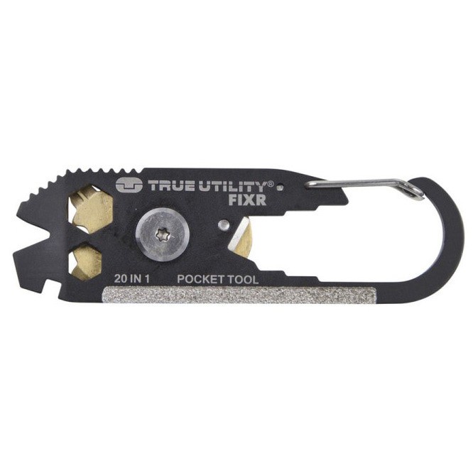 Utility Fixr Pocket MultiTool 20 in 1 EDC Survival Keychain Tool - Black