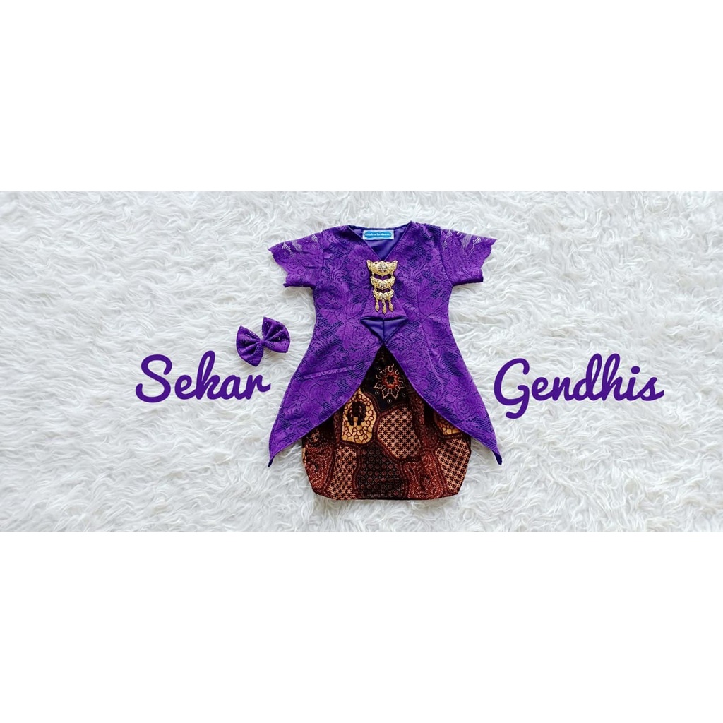 Kebaya Sekar Gendis/Setelan Kebaya Modern/Kebaya Brukat Kekinian/Kebaya Kondangan Warna Ungu