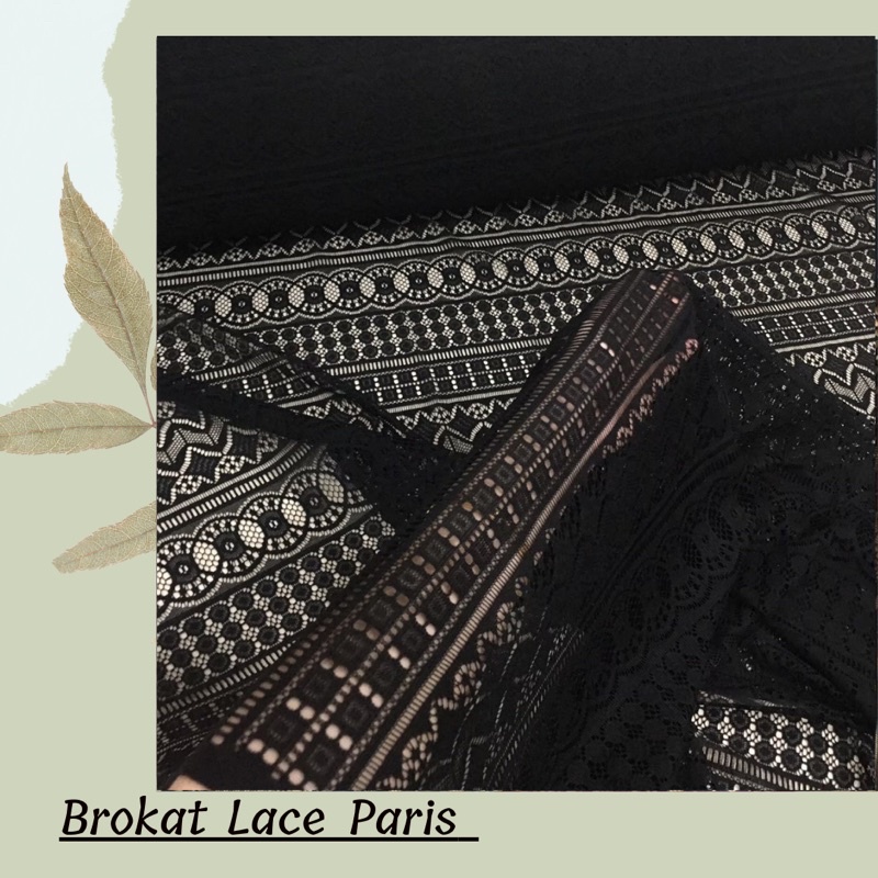 Kain Brokat Lace Paris warna Hitam