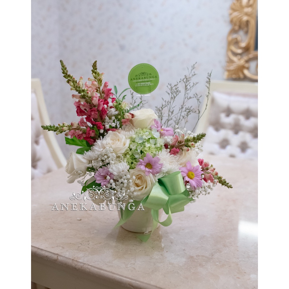 Rangkaian Pot Bunga Asli Vas Hias Fresh Table Flower Grand Opening Shop Pembukaan Toko Anniversary B