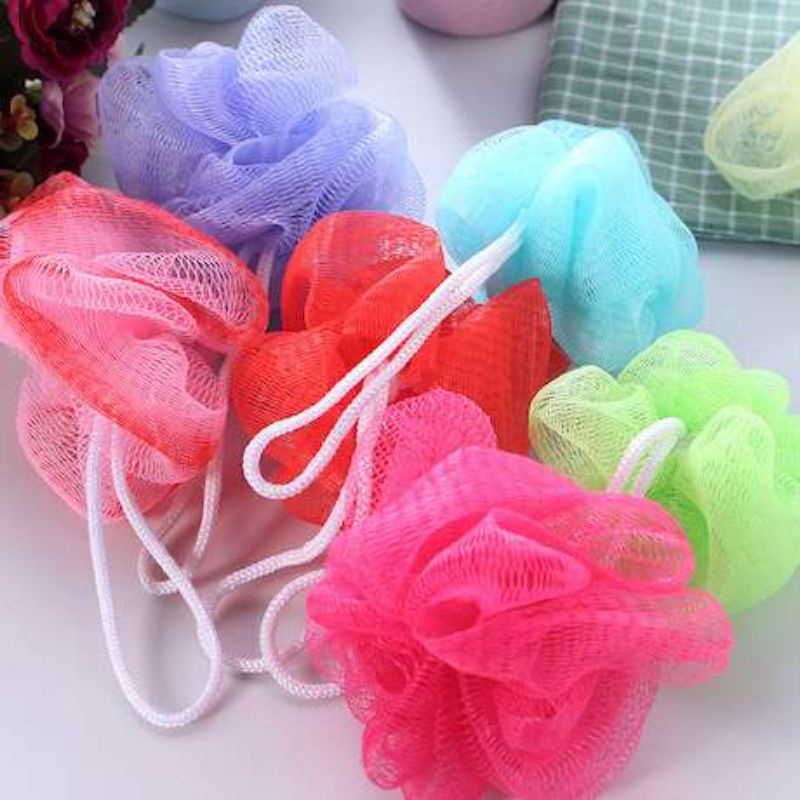 SHOWER PUFF Bath Sponge mini Jaring Sikat Badan bath ball Spons Sabun Mekar Soap Bubble spons mandi