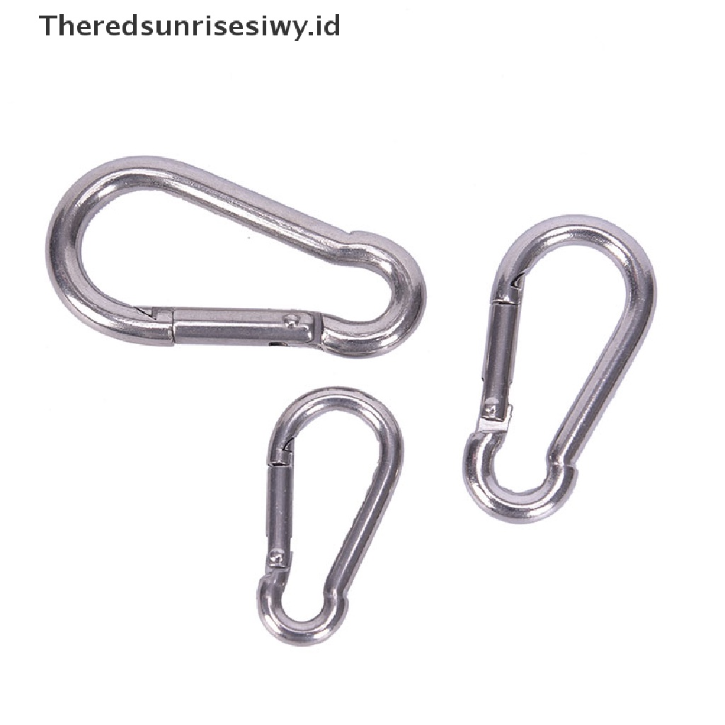 (Theredsunrisesiwy.Id) 304stainless Steel Carabiner Snap Hook Gantungan Kunci Keyring