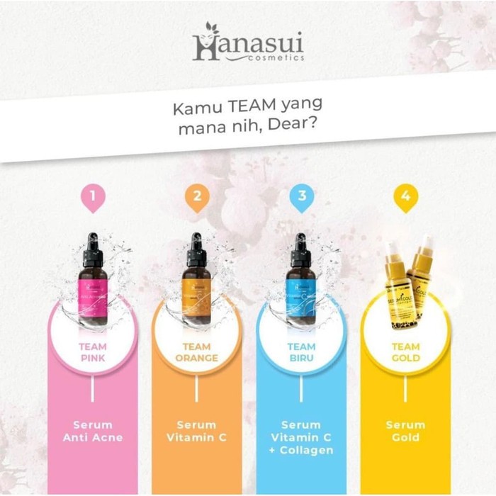 [BPOM] HANASUI Serum Whitening Gold / Vitamin C + Collagen / Anti Acne 20ml