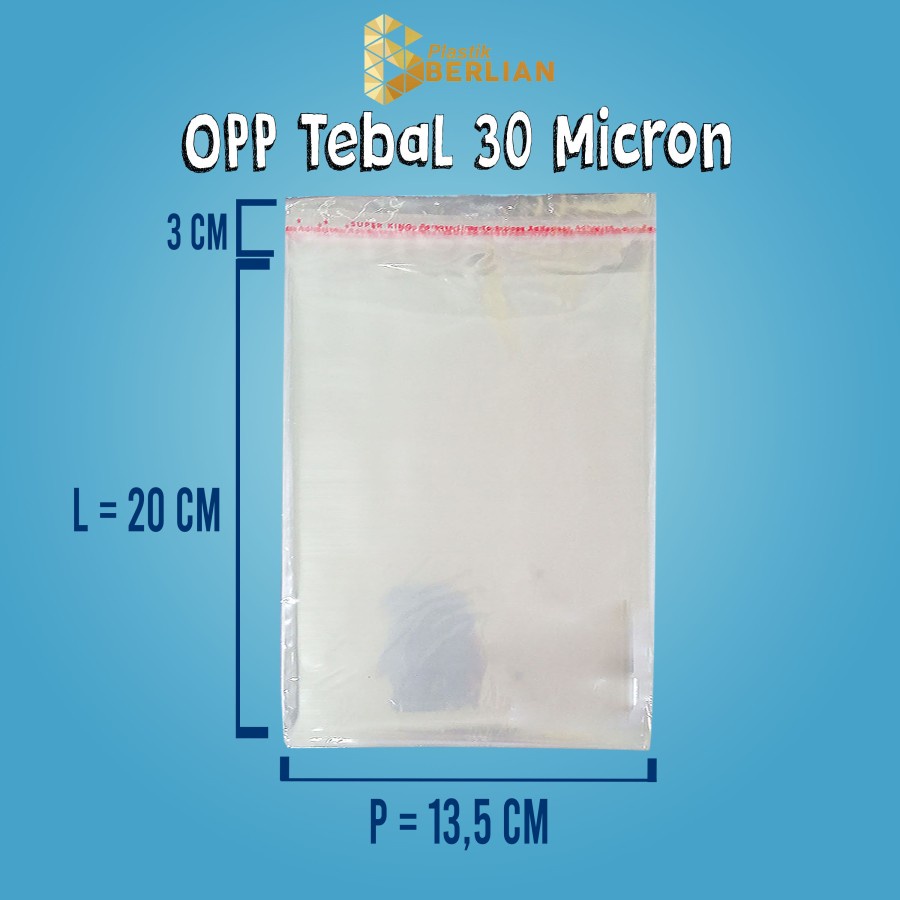 

13,5 X 20 cm Plastik OPP TEBAL 30 MICRON (100 lbr)