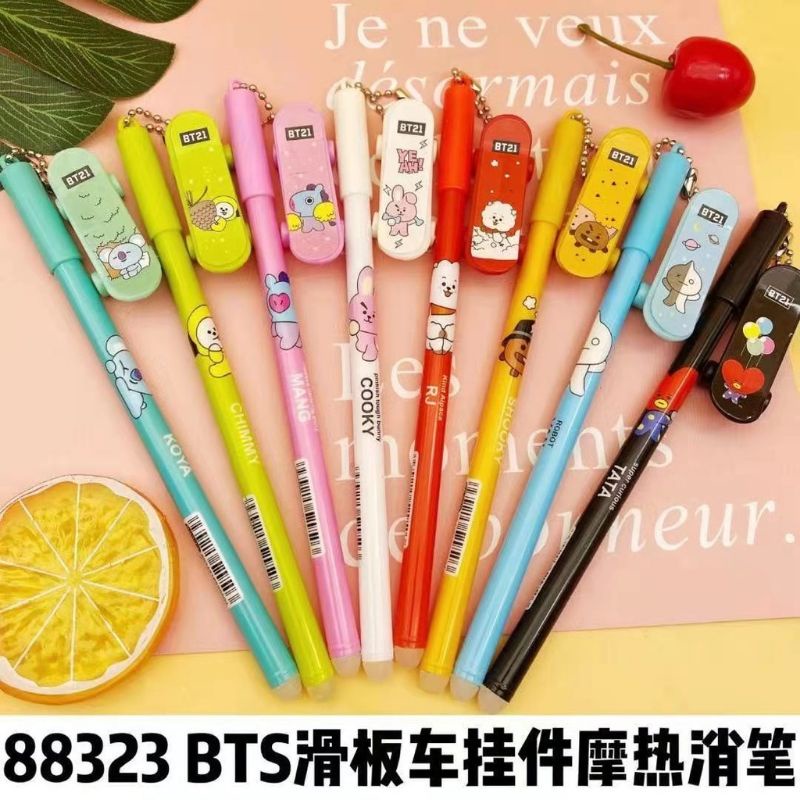 Pulpen gel motif BTS BT21 yang sangat lucu dan unik