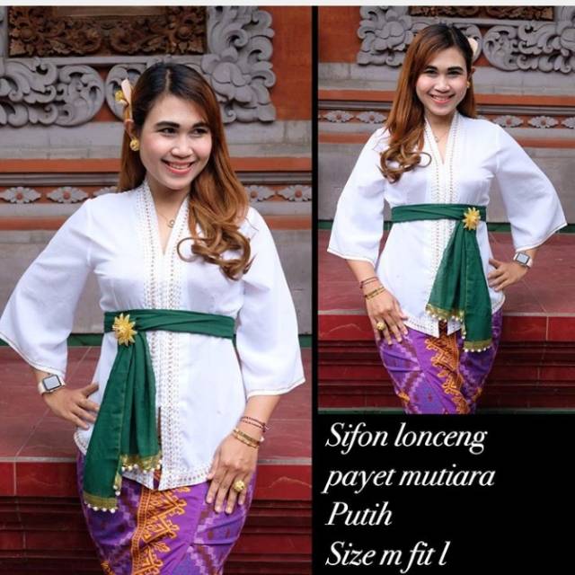 Kebaya sifon lonceng payet mutiara