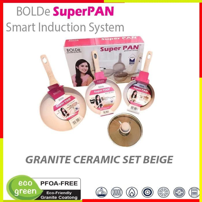 PANCI BOLDE GRANITE SET SUPER PAN 3 PCS PANCI BOLDE SET INDUKSI TEPLON TEFLON  PENGGORENGAN MURAH