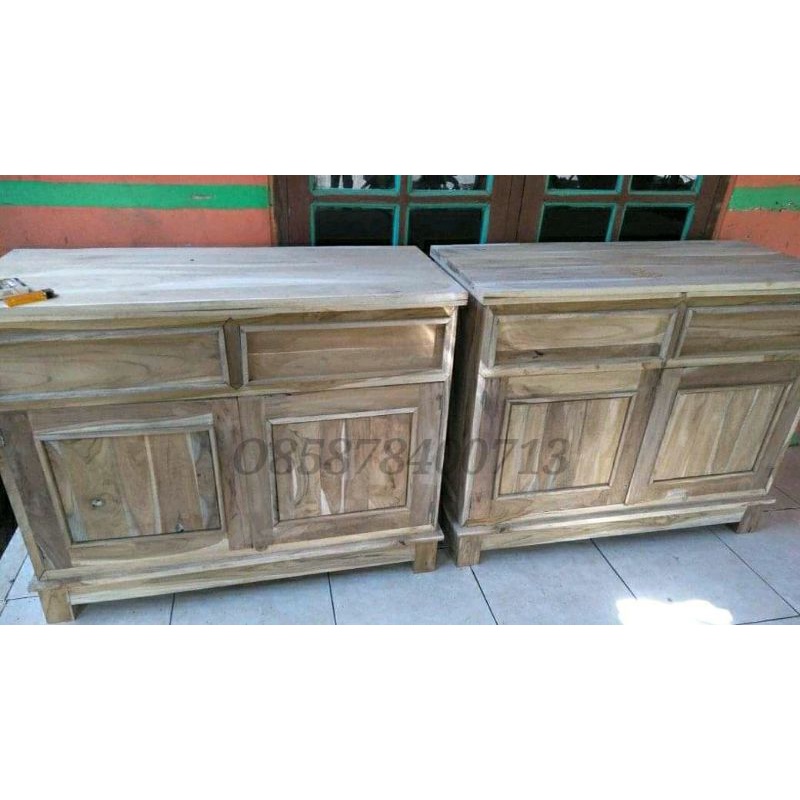 bufet minimalis polos kayu jati mentahan bufet aquarium jati bufet TV minimalis murah