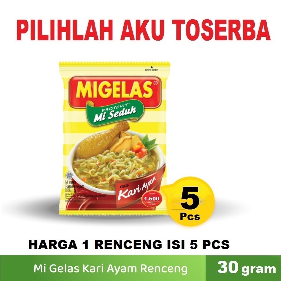 

Mie Gelas Migelas Rasa Kari Ayam @30 Gr - (HARGA 1 Renceng isi 5 Pcs)