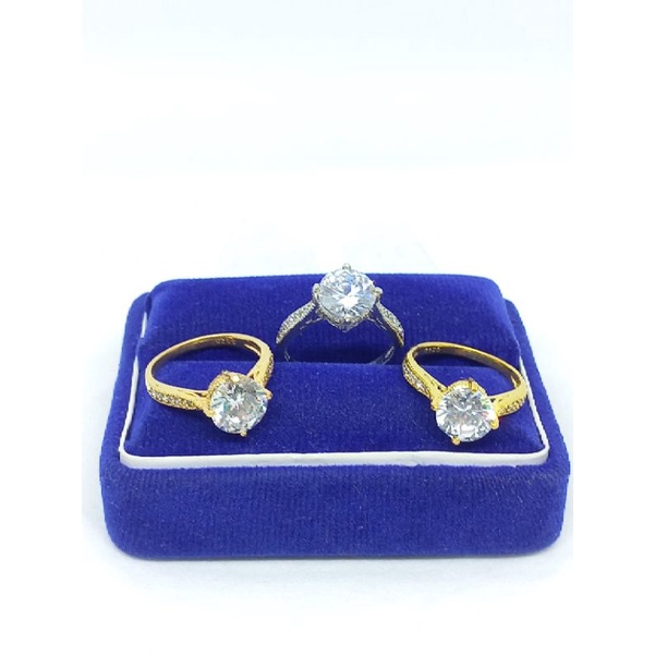 CINCIN PERAK ASLI SILVER 925 LAPIS EMAS/CINCIN SOLITAIRE(DESI)+MP SAMPING/ASLI SILVER/CINCIN FASHION TERBARU