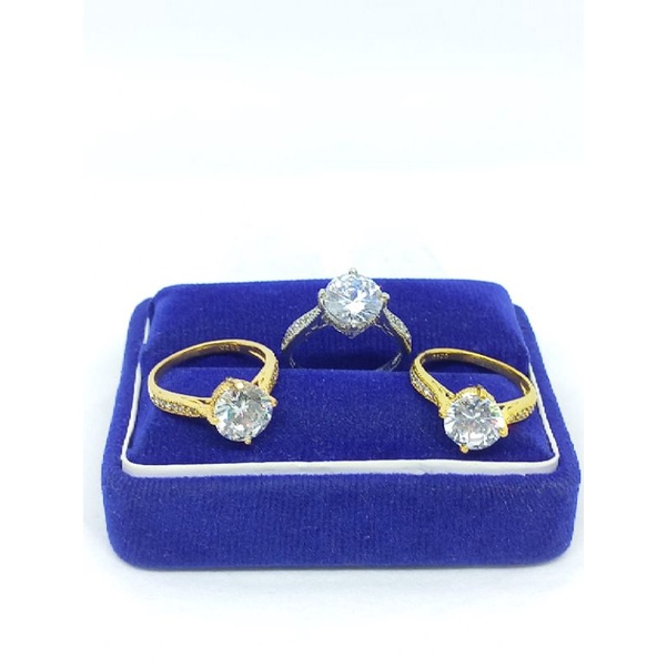 CINCIN PERAK ASLI SILVER 925 LAPIS EMAS/CINCIN SOLITAIRE(DESI)+MP SAMPING/ASLI SILVER/CINCIN FASHION TERBARU