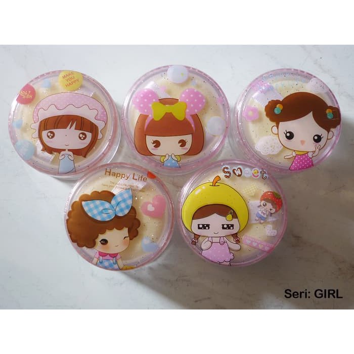 Ak001 Tempat Bedak Tabur Mini Cartoon Loose Powder Case Wadah Travel