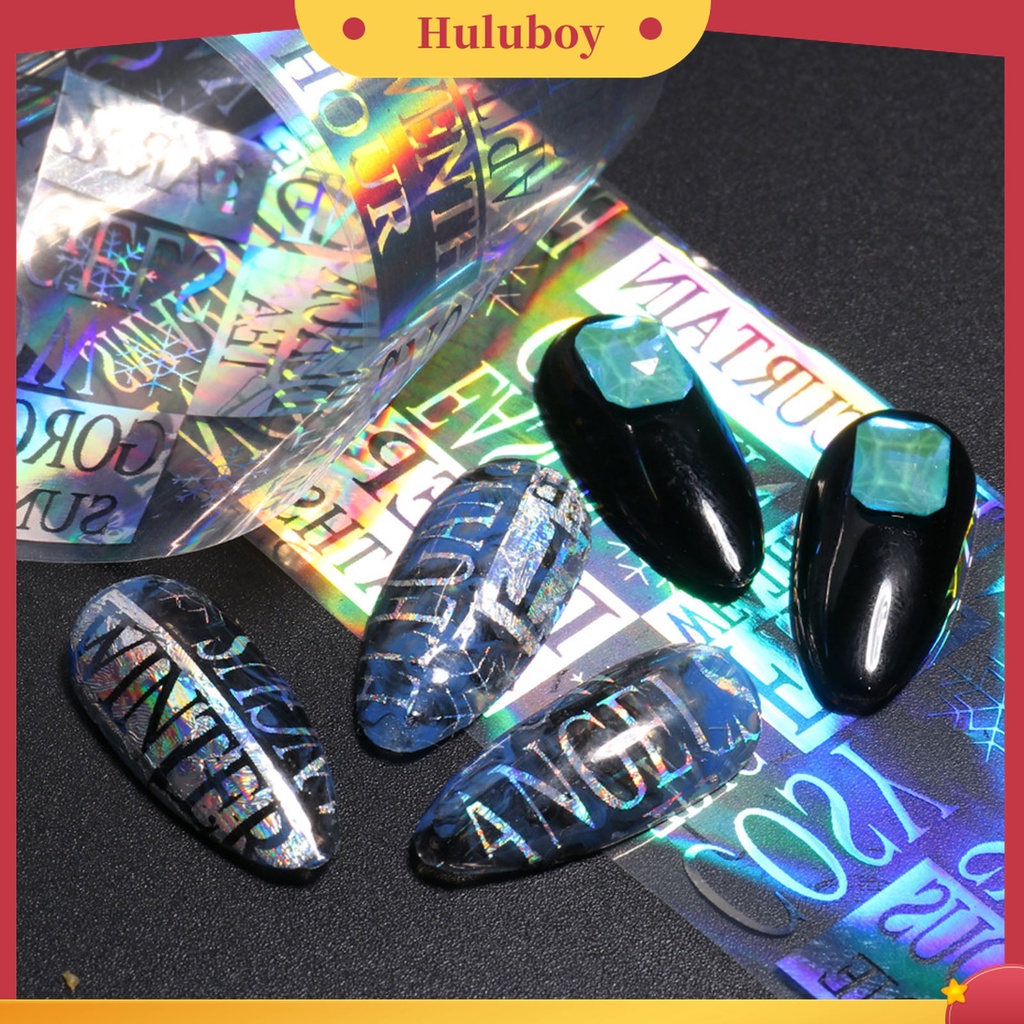 Huluboy Huluboy♡ 10pcs / Set Stiker Kuku Transfer Foil Motif Bintang Efek 3D Untuk Dekorasi Manicure