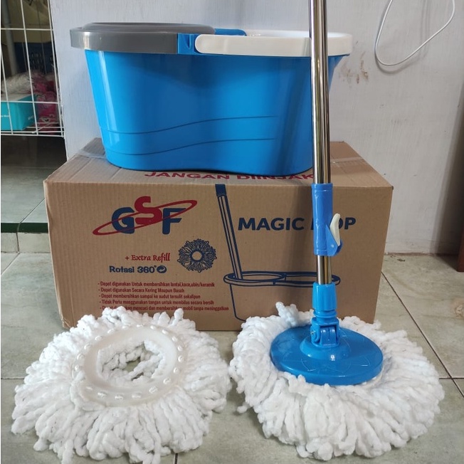Mop GSF Alat Pel Putar Otomatis Spin Murah Pembersih Lantai spin mop gsf / magic mop