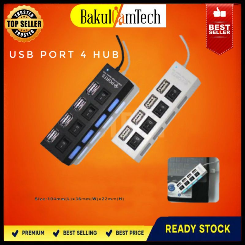 PORT USB LED KOMPUTER 4 IN 1 / PORT USB HUB / USB PORT EXTENSION / PORT 4  USB 1
