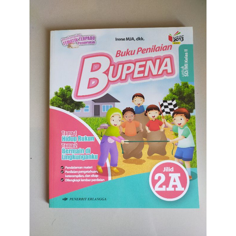 ORI buku teks BUPENA buku penilaian k13 penerbit Erlangga untuk SD kelas 2A semester 1