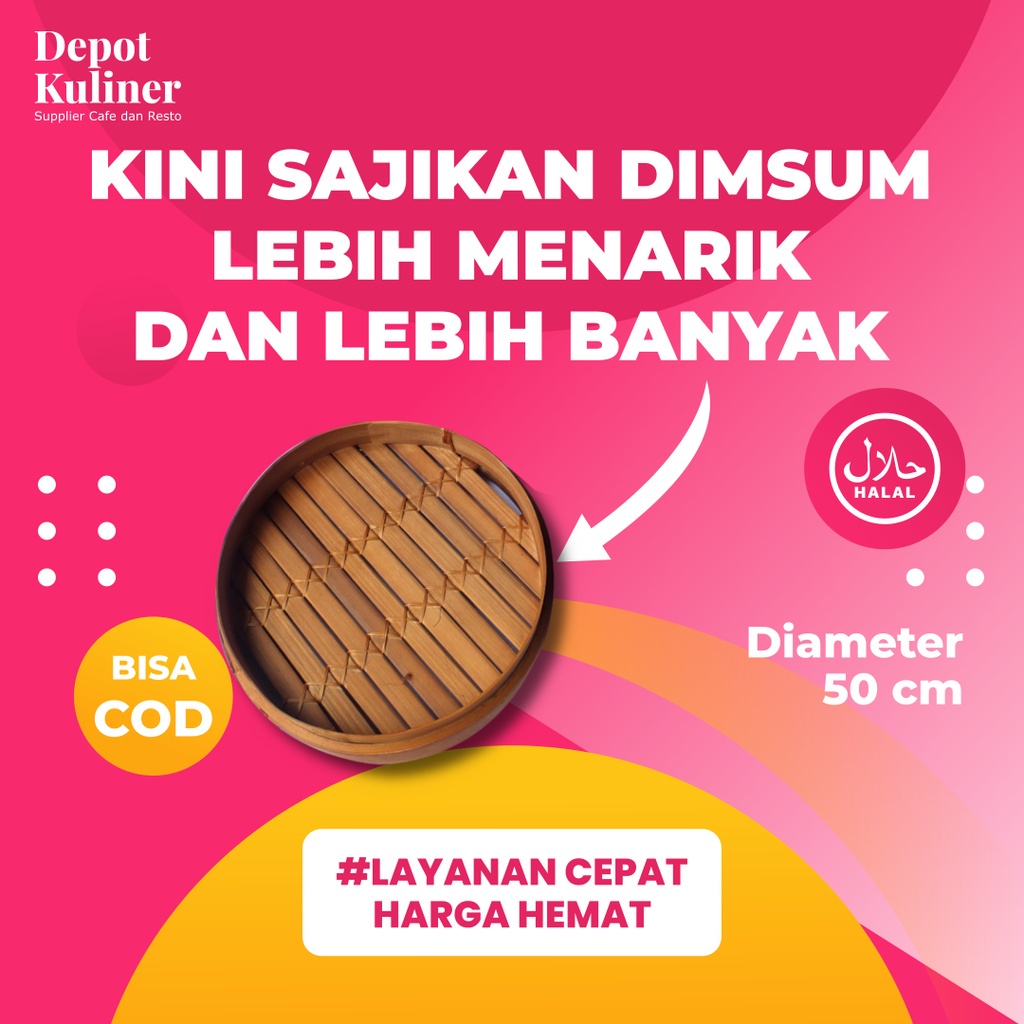 Klakat Bambu Dimsum Besar 50 Cm - Kukusan Siomay dan Bakpao