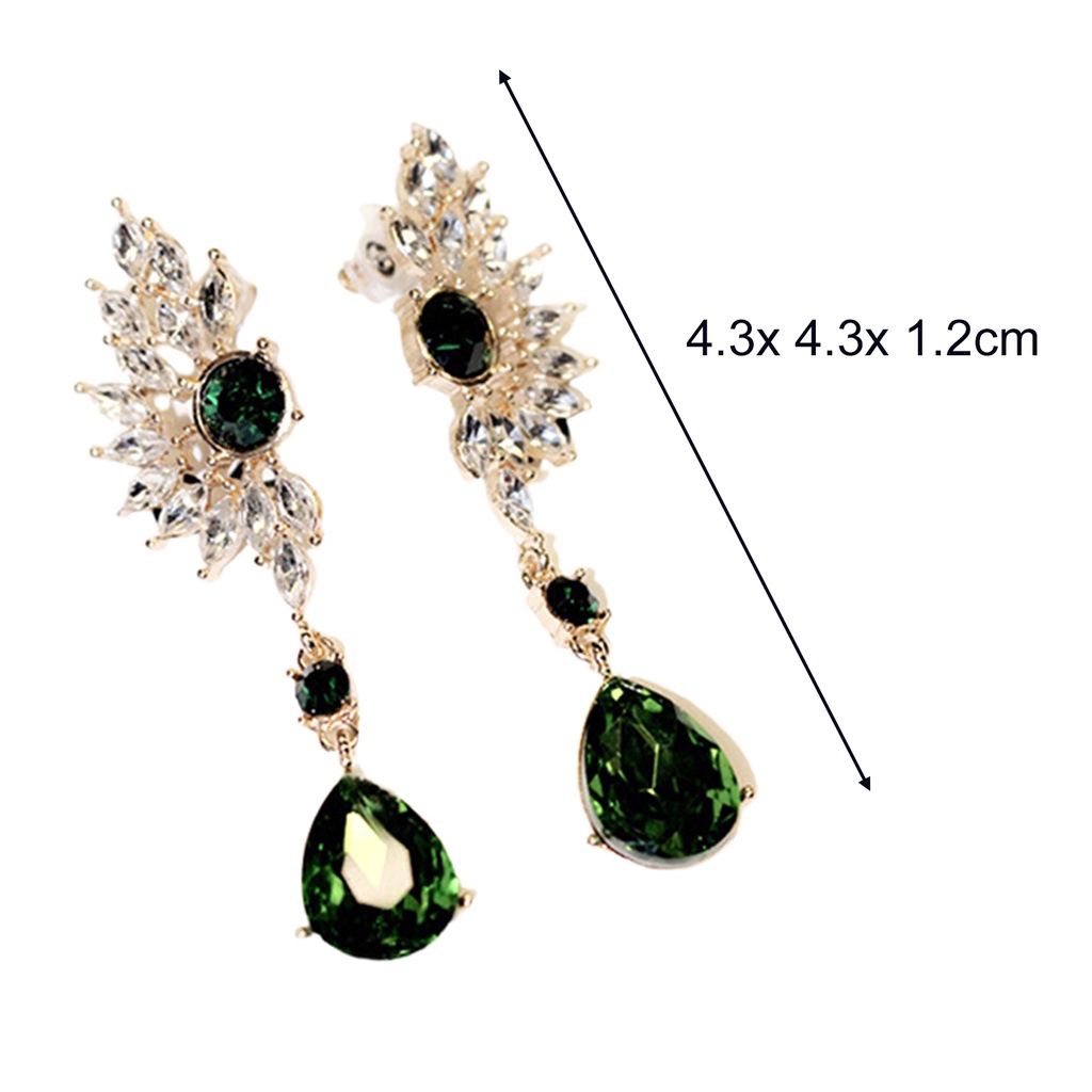 Hu Hu Hu Hu Hu Alat Bantu Pasang Kacamata♡ Anting Tusuk Gantung Panjang Bentuk Sayap Hias Berlian Imitasi Untuk Wanita