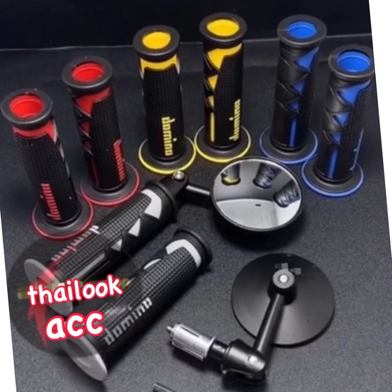 Paket Variasi Spion Jalu Cembung CR7+Handgrip Domino Shark universal beat vario mio bisa buat semua moto