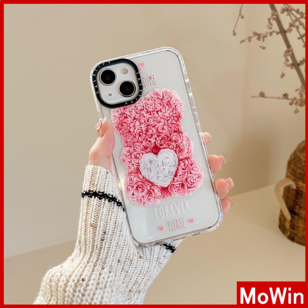 iPhone Case Silicone Soft Case Clear Case Thickened Shockproof Protection Camera Love Bear Cute Compatible For iPhone 11 iPhone 13 Pro Max iPhone 12 Pro Max iPhone 7 Plus iPhone xr