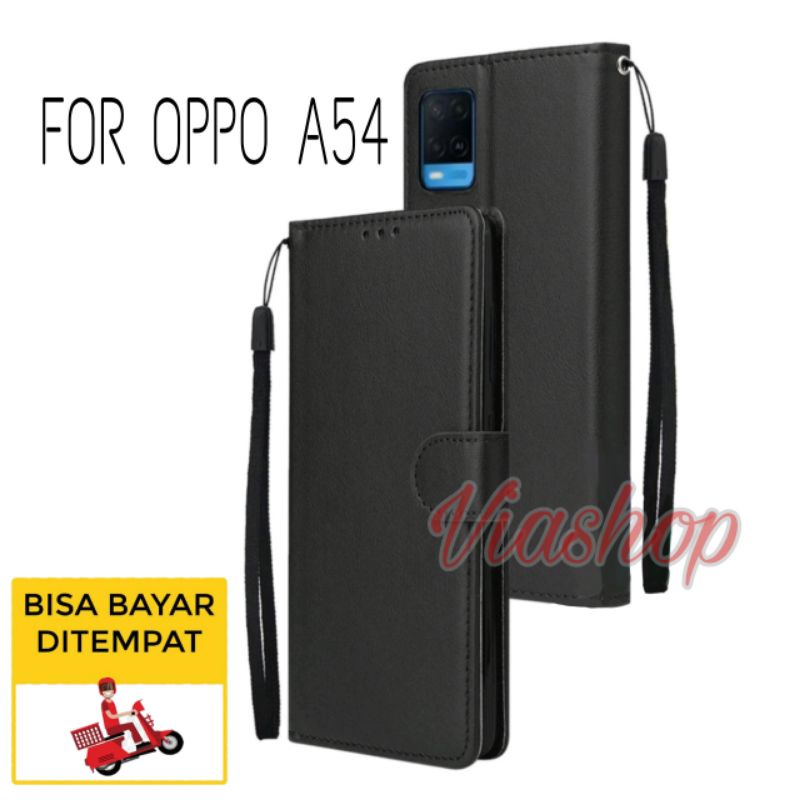 SARUNG DOMPET HP OPPO A54 /WALLET FLIP COVER CASE LEATHER PREMIUM FOR HP OPPO A54