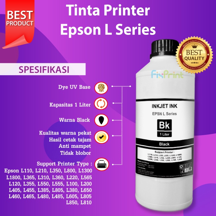 Tinta Refill 001 003 Epson 1 Liter Pengganti Original L1110 L1210 L3110 L3150 L3156 L5190 L6190