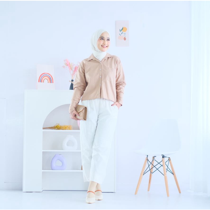 (MSB) KEMEJA CESSA OVERSIZE CROP RAMI LINEN