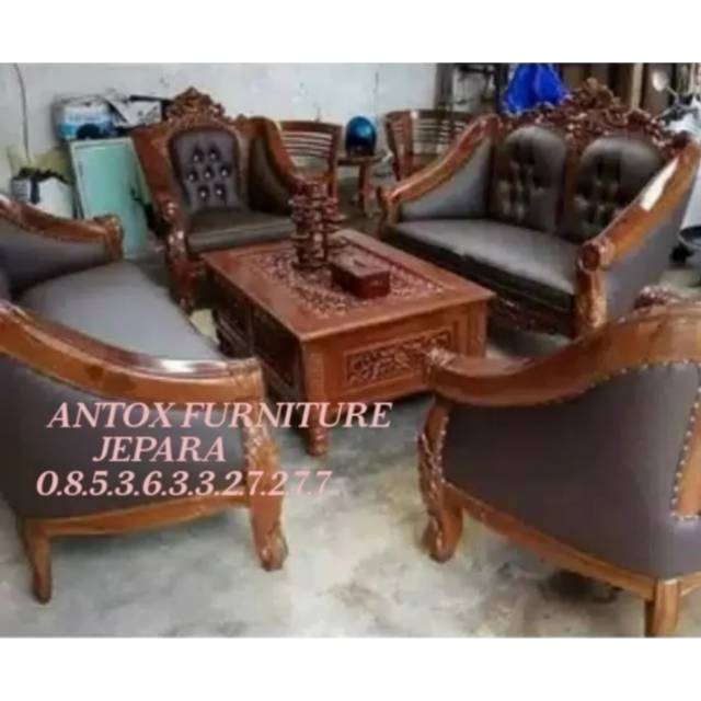 Kursi tamu ganesha jambu jati mebel Jepara