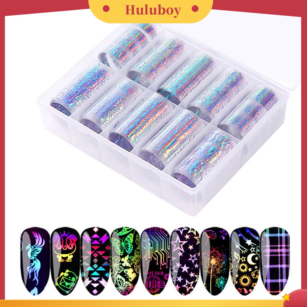 Huluboy Huluboy♡ Stiker Nail Art Desain Starry Sky Flame Untuk Dekorasi Manicure