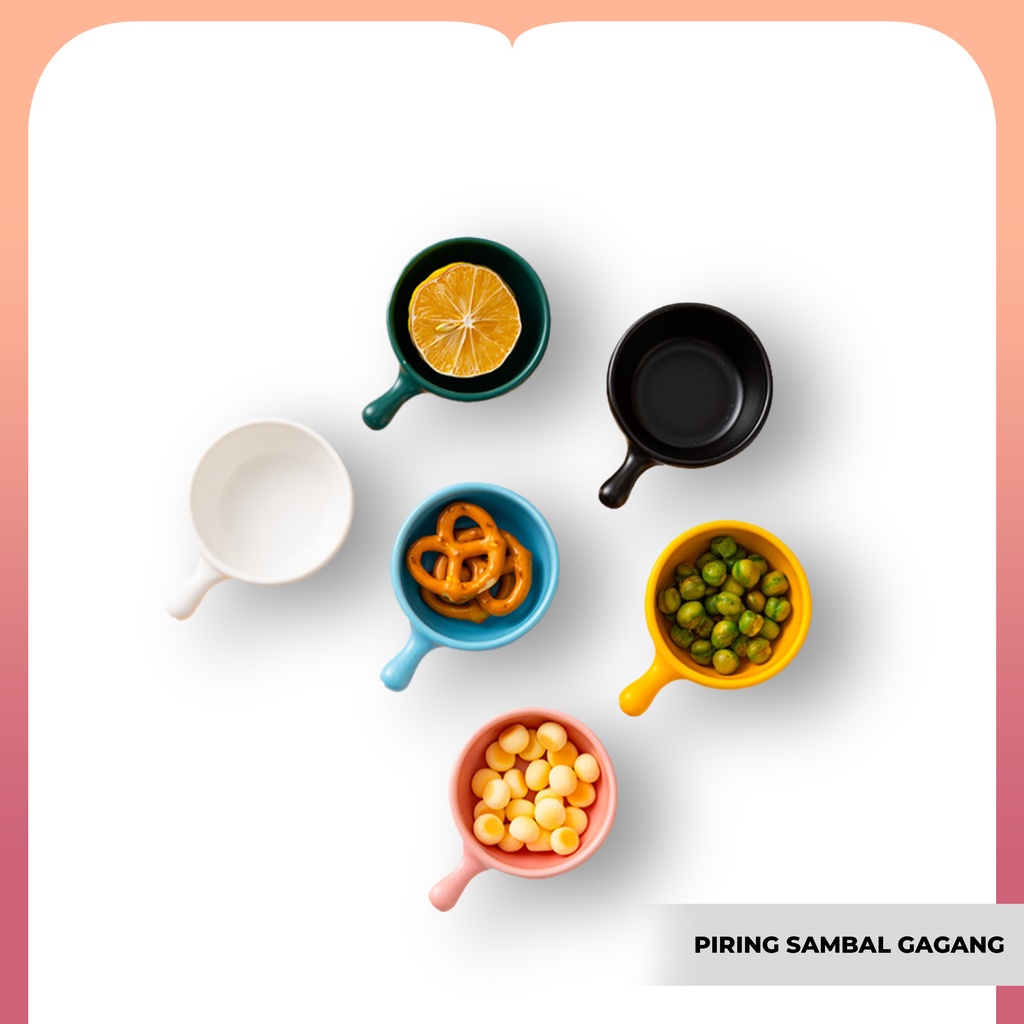 Piring Gagang Saus Keramik / Piring sambal Keramik mini / Piring saus kecil lucu unik murah