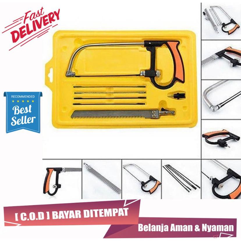 Pegangan Graji Triplek Mini BISON 7in D53820 Lengkap Gergaji Multifungsi Set 3 Way Blade Magic Saw