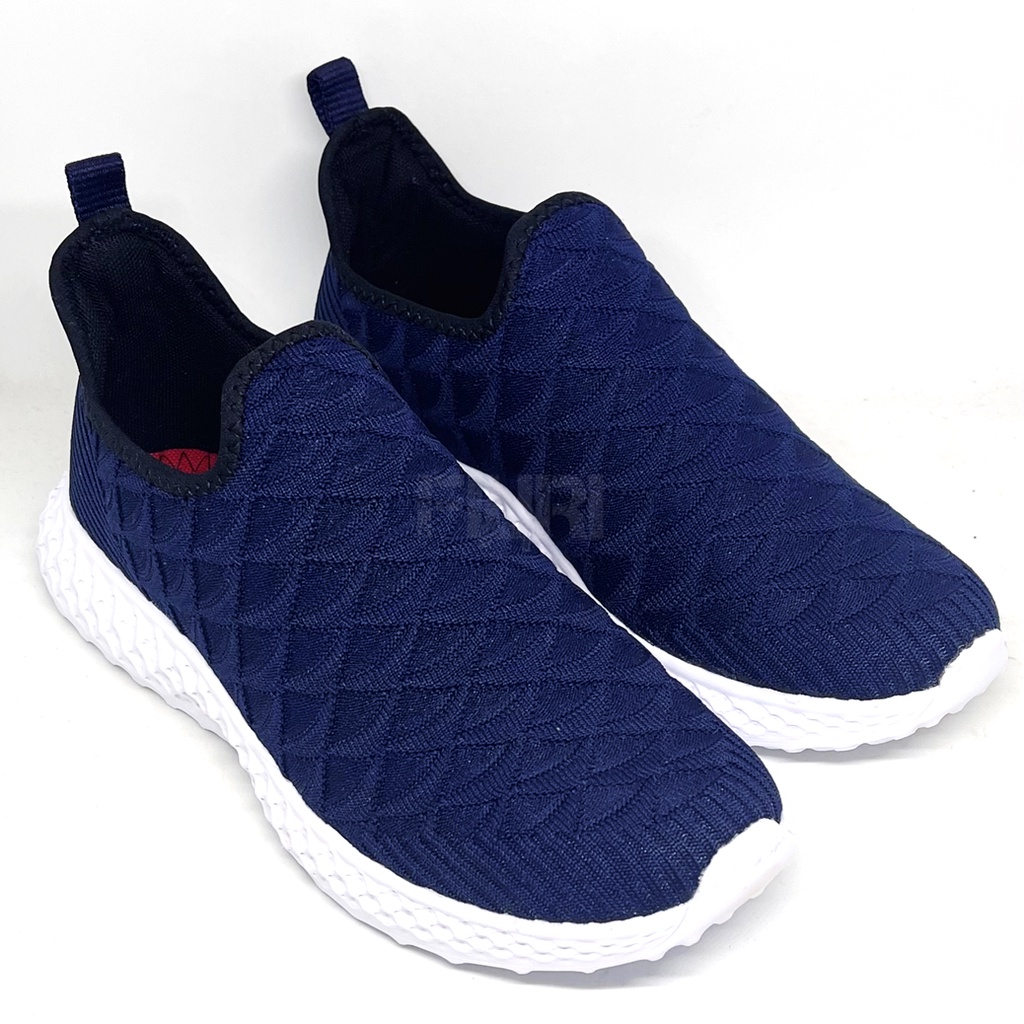 FIURI - Ando Original - FUBORU 39-43 Navy - Sepatu Sneakers Pria - Sepatu Olahraga Pria - Sepatu Knit Rajut Pria - Sepatu Jogging Pria - Sepatu Sport - Sepatu Slip On Pria - Sepatu Cowok