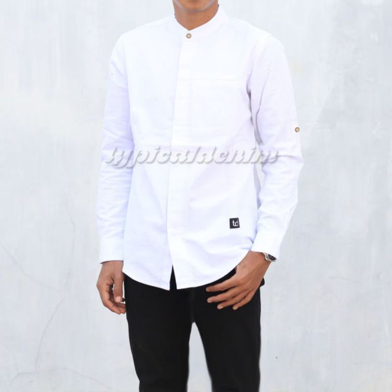 kemko kemeja koko panjang polos typical denim