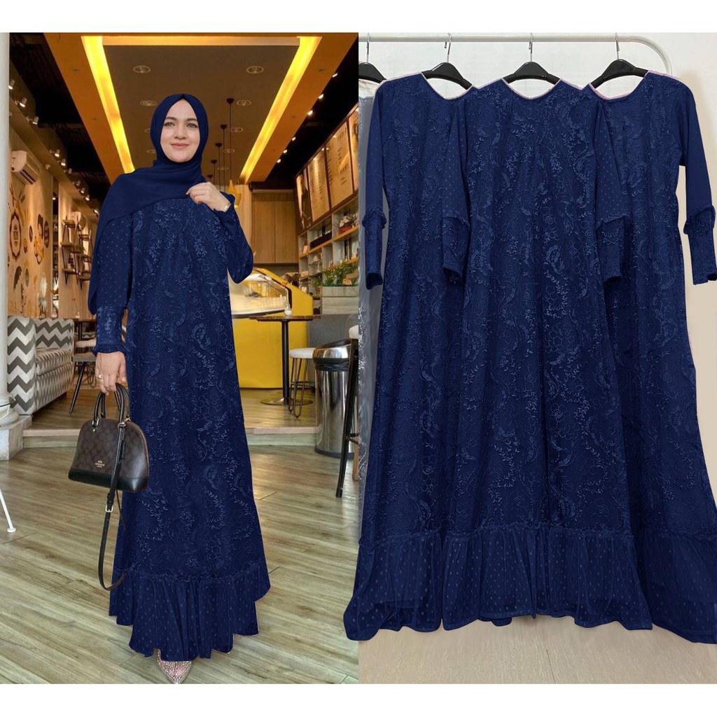 O2 Fashion / Maxi Humaira / gamis brukat / brukat import / tile mutiara / bisa cod