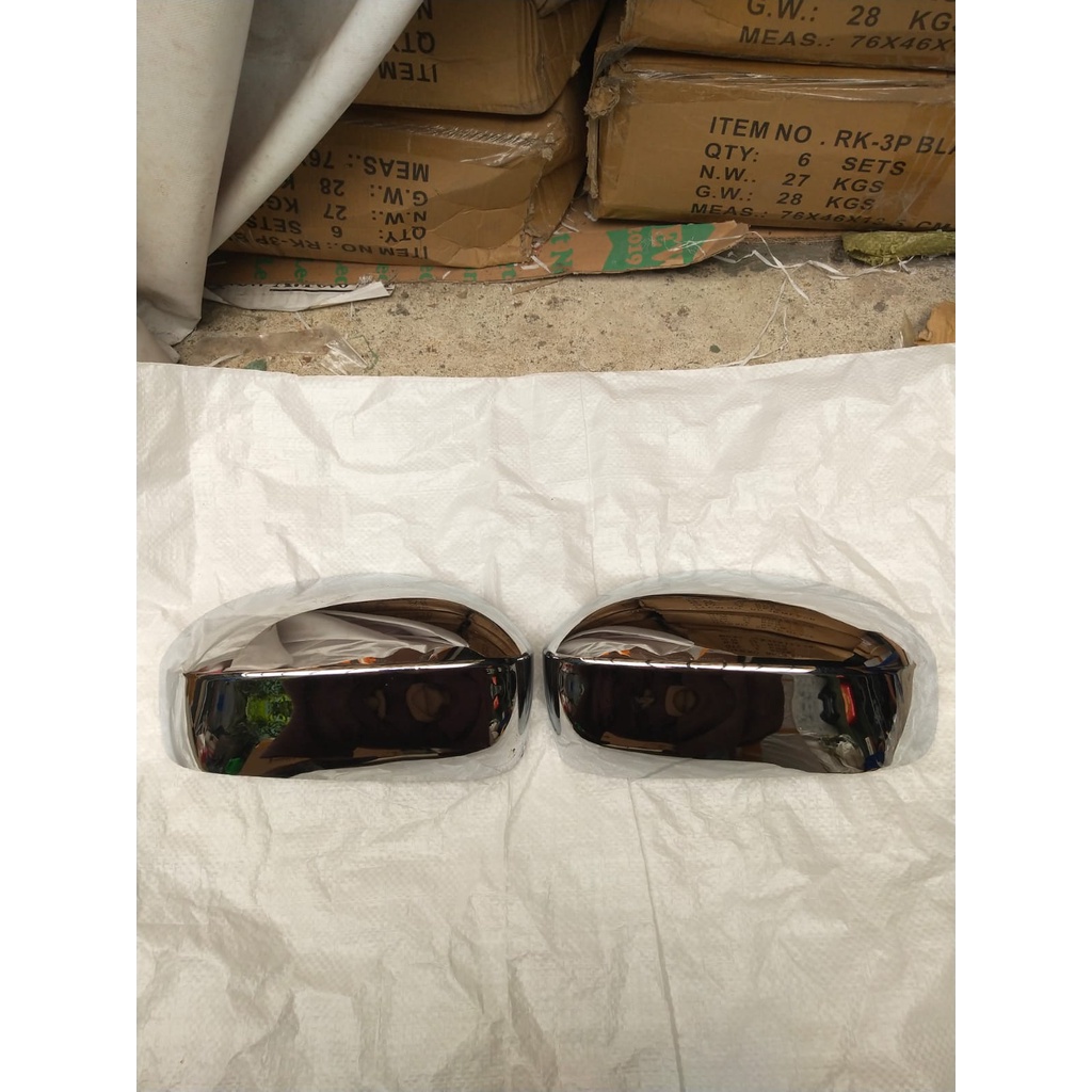Cover Tutup Spion Chrome Variasi BRIO Polos Tanpa Lampu Original 1 set