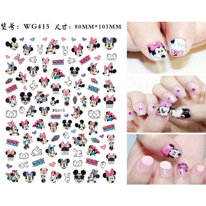 1 Lembar Stiker Kuku Mickey Mouse Motif Lucu dan Unik