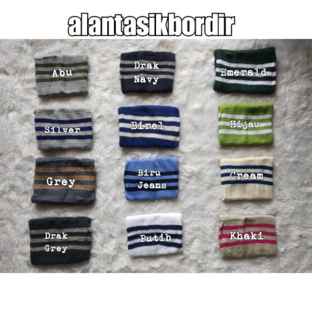 Alantasik - bandana garis polos rajut / inner salur polos R.17