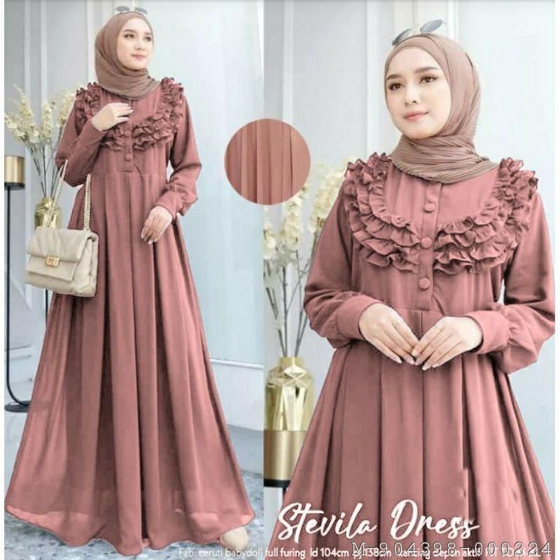 DRESS MUSLIM WANITA GAMIS STEVILLA CERUTY BABYDOLL VONS-246
