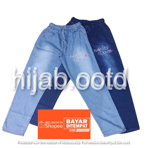 KOREA PANTS - SQUID GAME PANTS - BAGGY PANTS SQUID GAME JEANS GELAP DAN TERANG - STANDART DAN JUMBO