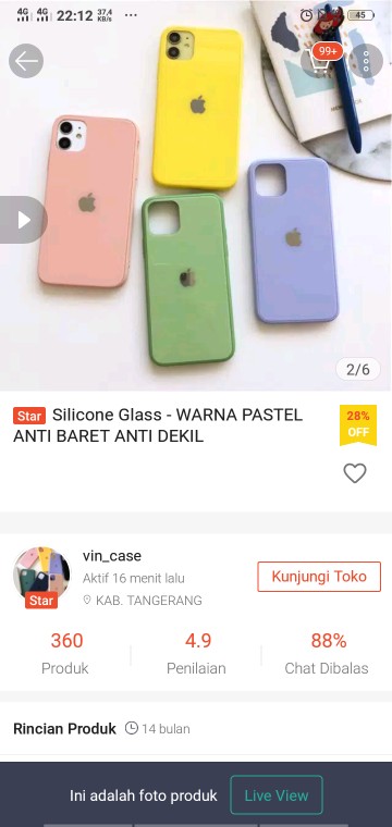 Silicone Glass - Warna Pastel Anti Baret Anti Dekil