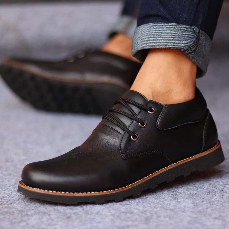 Sepatu Pantofel Tali Pria Series Formal Kulit Sintetis Sepatu Kerja Kantor Pantopel Oxford Casual Gereja Nikah Keren Remaja Dewasa Kekinian