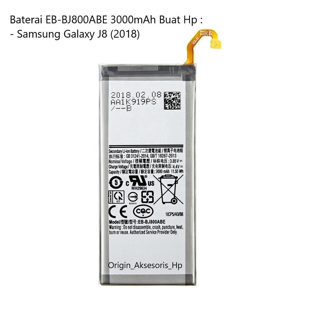 Original Baterai EB-BJ800ABE Buat Handphone Samsung Galaxy J8 (2018)