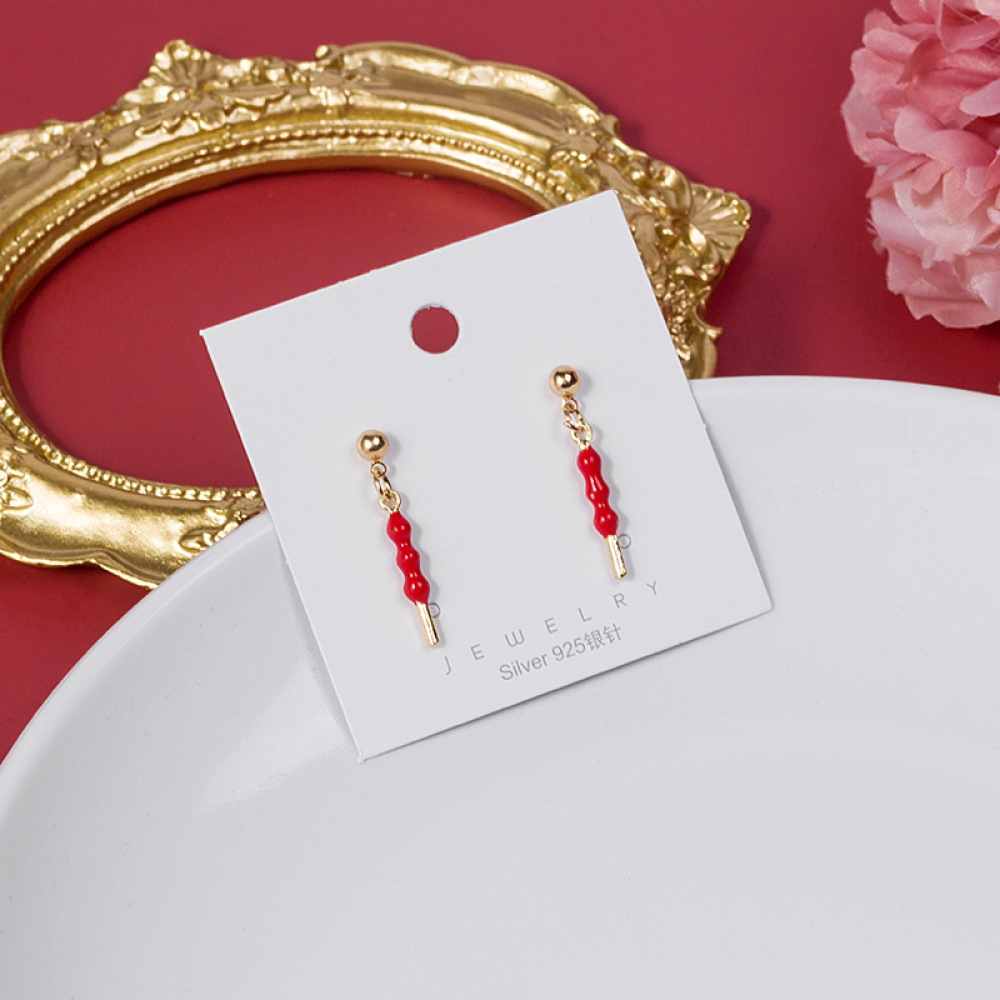 Anting Kait Gantung Desain Lentera Merahrumbai Gaya Vintagecrackercina Untuk Wanita