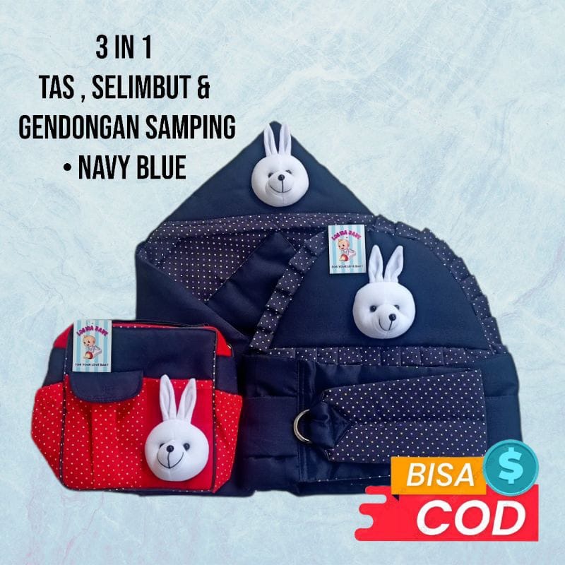 set 3in1 tas &amp; gendongan &amp; bad selimut bayi