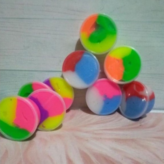 20pcs Mainan slime pelangi // slem mangkok //slaime cup 30 cc murah