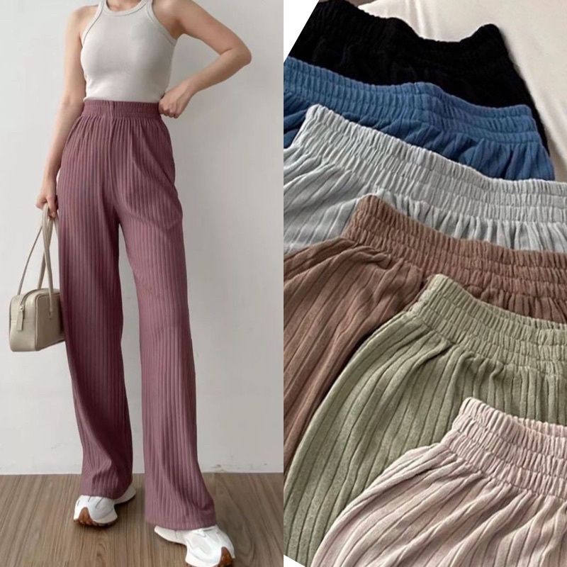 Hornet Pants 785 | Celana Kulot Knit Wanita Tebal - Celana Kulot Highwaist -